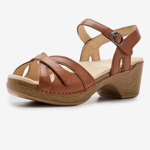 Dansko Season Camel Leather Strap Sandals NWT EU 39